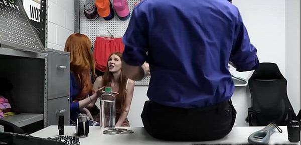 trendsRedhead teen Jane Rogers was caught stealing lube in the store, her stepmom Lauren Philips tells her to fuck the officer so they can be set free.